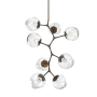 Hammerton Studio Nebula 8 Light 33" Wide LED Abstract Chandelier - 3000K Flat Bronze / Zircon Clear
