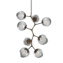 Hammerton Studio Nebula 8 Light 33" Wide LED Abstract Chandelier - 3000K Flat Bronze / Zircon Smoke