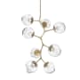 Hammerton Studio Nebula 8 Light 33" Wide LED Abstract Chandelier - 3000K Gilded Brass / Floret Clear