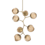 Hammerton Studio Nebula 8 Light 33" Wide LED Abstract Chandelier - 3000K Gilded Brass / Zircon Bronze