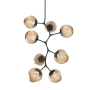Hammerton Studio Nebula 8 Light 33" Wide LED Abstract Chandelier - 3000K Matte Black / Floret Bronze