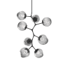 Hammerton Studio Nebula 8 Light 33" Wide LED Abstract Chandelier - 3000K Matte Black / Floret Smoke