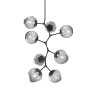 Hammerton Studio Nebula 8 Light 33" Wide LED Abstract Chandelier - 3000K Matte Black / Geo Smoke