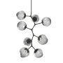 Hammerton Studio Nebula 8 Light 33" Wide LED Abstract Chandelier - 3000K Matte Black / Zircon Smoke