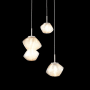 Hammerton Studio Mesa 3 Light 21" Wide LED Abstract Multi Light Pendant - 2700K Beige Silver / Amber