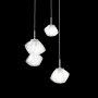 Hammerton Studio Mesa 3 Light 21" Wide LED Abstract Multi Light Pendant - 2700K Beige Silver / Clear