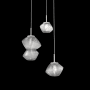 Hammerton Studio Mesa 3 Light 21" Wide LED Abstract Multi Light Pendant - 2700K Beige Silver / Smoke