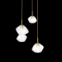 Hammerton Studio Mesa 3 Light 21" Wide LED Abstract Multi Light Pendant - 2700K Gilded Brass / Clear