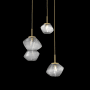 Hammerton Studio Mesa 3 Light 21" Wide LED Abstract Multi Light Pendant - 2700K Gilded Brass / Smoke
