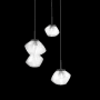 Hammerton Studio Mesa 3 Light 21" Wide LED Abstract Multi Light Pendant - 2700K Matte Black / Clear