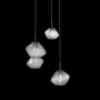 Hammerton Studio Mesa 3 Light 21" Wide LED Abstract Multi Light Pendant - 2700K Matte Black / Smoke