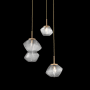 Hammerton Studio Mesa 3 Light 21" Wide LED Abstract Multi Light Pendant - 2700K Novel Brass / Smoke