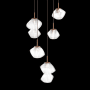 Hammerton Studio Mesa 5 Light 23" Wide LED Abstract Multi Light Pendant - 3000K Burnished Bronze / Clear