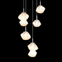 Hammerton Studio Mesa 5 Light 23" Wide LED Abstract Multi Light Pendant - 3000K Beige Silver / Amber