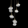 Hammerton Studio Mesa 5 Light 23" Wide LED Abstract Multi Light Pendant - 3000K Gilded Brass / Smoke