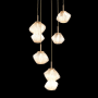 Hammerton Studio Mesa 5 Light 23" Wide LED Abstract Multi Light Pendant - 3000K Novel Brass / Amber