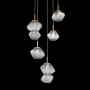 Hammerton Studio Mesa 5 Light 23" Wide LED Abstract Multi Light Pendant - 3000K Novel Brass / Smoke