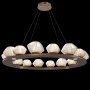 Hammerton Studio Mesa 20 Light 49" Wide LED Ring Chandelier - 3000K Burnished Bronze / Amber