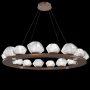 Hammerton Studio Mesa 20 Light 49" Wide LED Ring Chandelier - 3000K Burnished Bronze / Clear
