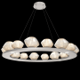 Hammerton Studio Mesa 20 Light 49" Wide LED Ring Chandelier - 3000K Beige Silver / Amber