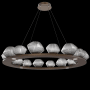 Hammerton Studio Mesa 20 Light 49" Wide LED Ring Chandelier - 3000K Flat Bronze / Smoke