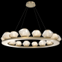 Hammerton Studio Mesa 20 Light 49" Wide LED Ring Chandelier - 3000K Gilded Brass / Amber