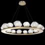 Hammerton Studio Mesa 20 Light 49" Wide LED Ring Chandelier - 3000K Gilded Brass / Clear