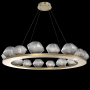Hammerton Studio Mesa 20 Light 49" Wide LED Ring Chandelier - 3000K Gilded Brass / Smoke