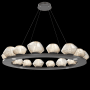 Hammerton Studio Mesa 20 Light 49" Wide LED Ring Chandelier - 3000K Graphite / Amber