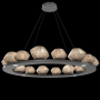 Hammerton Studio Mesa 20 Light 49" Wide LED Ring Chandelier - 3000K Graphite / Bronze