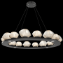 Hammerton Studio Mesa 20 Light 49" Wide LED Ring Chandelier - 3000K Matte Black / Amber