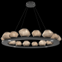 Hammerton Studio Mesa 20 Light 49" Wide LED Ring Chandelier - 3000K Matte Black / Bronze