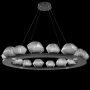 Hammerton Studio Mesa 20 Light 49" Wide LED Ring Chandelier - 3000K Matte Black / Smoke