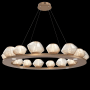 Hammerton Studio Mesa 20 Light 49" Wide LED Ring Chandelier - 3000K Novel Brass / Amber