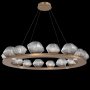 Hammerton Studio Mesa 20 Light 49" Wide LED Ring Chandelier - 3000K Novel Brass / Smoke