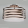 Hammerton Studio Tempest 2 Light 14" Wide Semi-Flush Drum Ceiling Fixture - Medium (E26) with White Linen Inner and Finished to Match Metal Outer Shade Flat Bronze