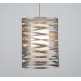 Hammerton Studio Tempest 12" Wide LED Cage Full Sized Single Pendant - with Frosted Glass Inner and Finished to Match Metal Outer Shade Metallic Beige Silver