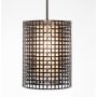 Hammerton Studio Tweed 12" Wide Cage Full Sized Single Pendant - Medium (E26) with Frosted Glass Inner and Finished to Match Metal Outer Shade Flat Bronze