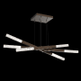 Hammerton Studio Axis 18 Light 62" Wide LED Abstract Linear Chandelier - 3000K Flat Bronze / Clear
