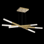 Hammerton Studio Axis 18 Light 62" Wide LED Abstract Linear Chandelier - 3000K Gilded Brass / Clear