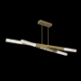 Hammerton Studio Axis 8 Light 64" Wide LED Abstract Linear Chandelier - 3000K Gilded Brass / Clear