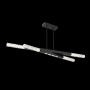 Hammerton Studio Axis 8 Light 64" Wide LED Abstract Linear Chandelier - 3000K Matte Black / Clear