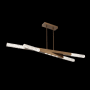 Hammerton Studio Axis 8 Light 64" Wide LED Abstract Linear Chandelier - 3000K Novel Brass / Clear