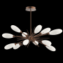 Hammerton Studio Fiori 12 Light 34" Wide LED Abstract Sputnik Chandelier - 3000K Burnished Bronze / White