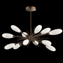 Hammerton Studio Fiori 12 Light 34" Wide LED Abstract Sputnik Chandelier - 3000K Flat Bronze / White