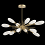 Hammerton Studio Fiori 12 Light 34" Wide LED Abstract Sputnik Chandelier - 3000K Gilded Brass / White