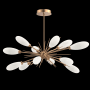 Hammerton Studio Fiori 12 Light 34" Wide LED Abstract Sputnik Chandelier - 3000K Novel Brass / White