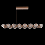 Hammerton Studio Pebble 20 Light 47" Wide LED Linear Chandelier - 2700K Burnished Bronze / Clear