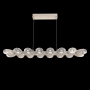 Hammerton Studio Pebble 20 Light 47" Wide LED Linear Chandelier - 2700K Beige Silver / Clear