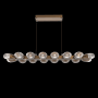Hammerton Studio Pebble 20 Light 47" Wide LED Linear Chandelier - 2700K Flat Bronze / Clear